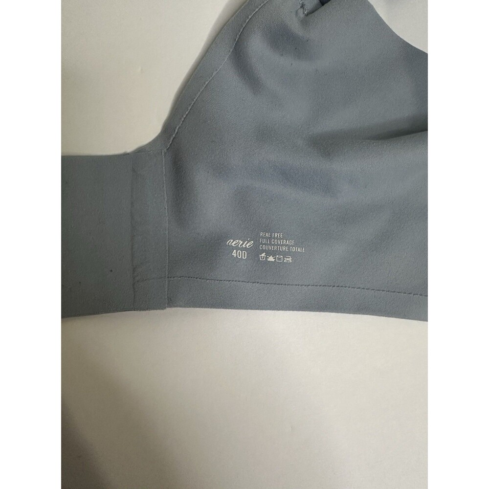 Aerie‎ Full Coverage Blue Underwire real free Bra size 40D intimates smooth - Picture 7 of 11